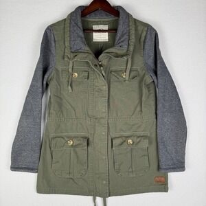 O'Neill Utility Jacket Womens Large Army Green‎ Zip Up Military Pockets